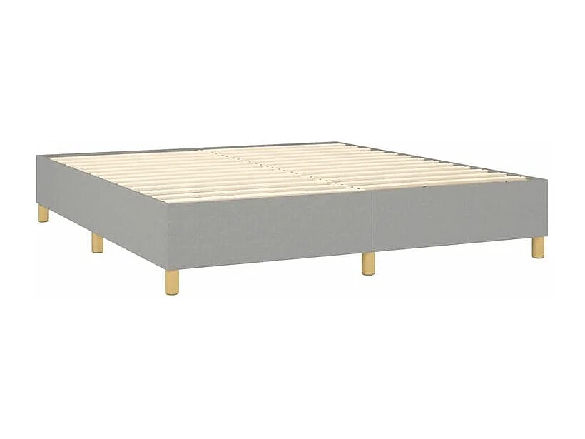 Sommier à lattes de lit et matelas et LED Gris clair 180x200