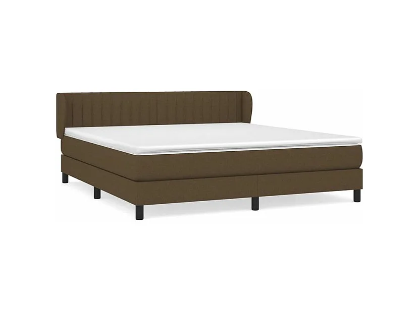 Sommier à lattes de lit avec matelas Marron foncé 160x200