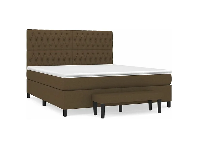 Sommier à lattes de lit avec matelas Marron foncé 180x200
