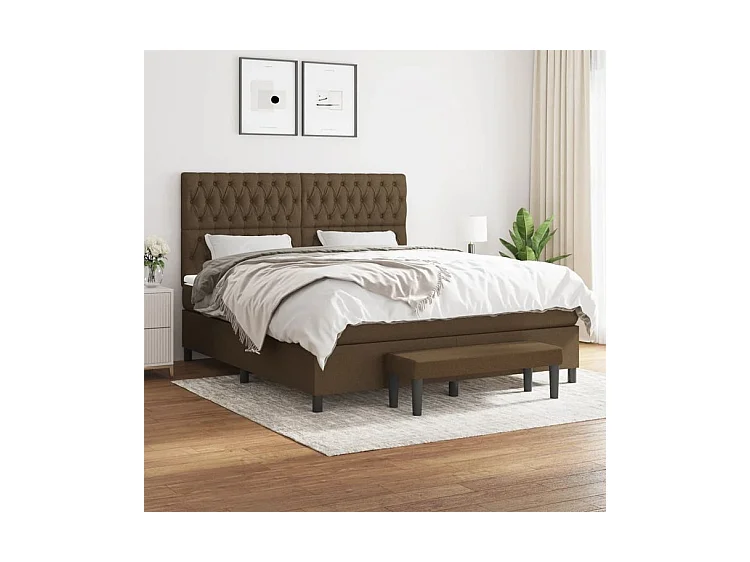 Sommier à lattes de lit avec matelas Marron foncé 180x200
