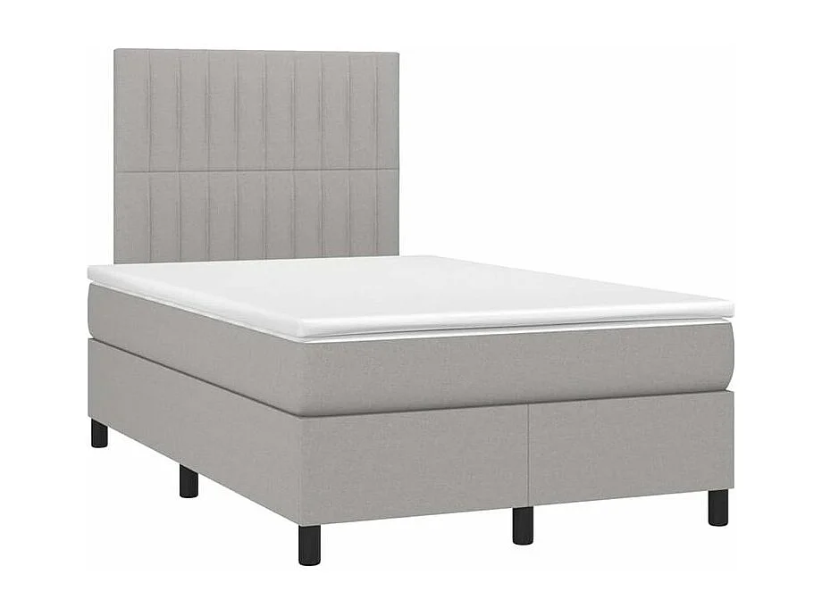 Sommier à lattes de lit avec matelas Gris clair 120x200 Tissu