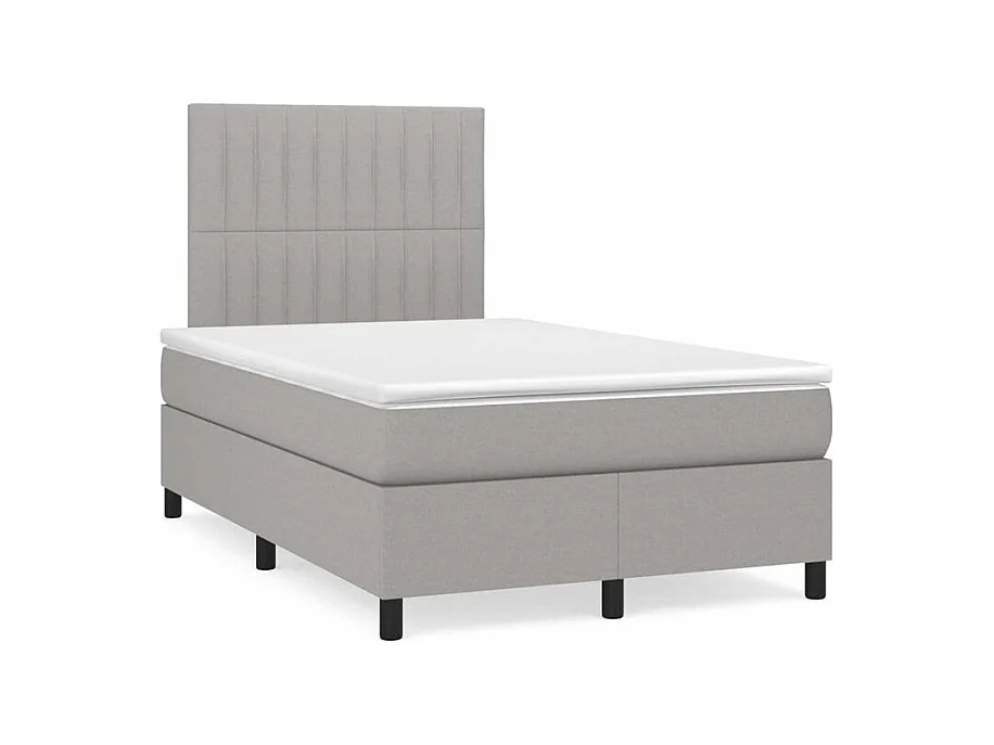 Boxspring met matras stof lichtgrijs 120x200 cm
