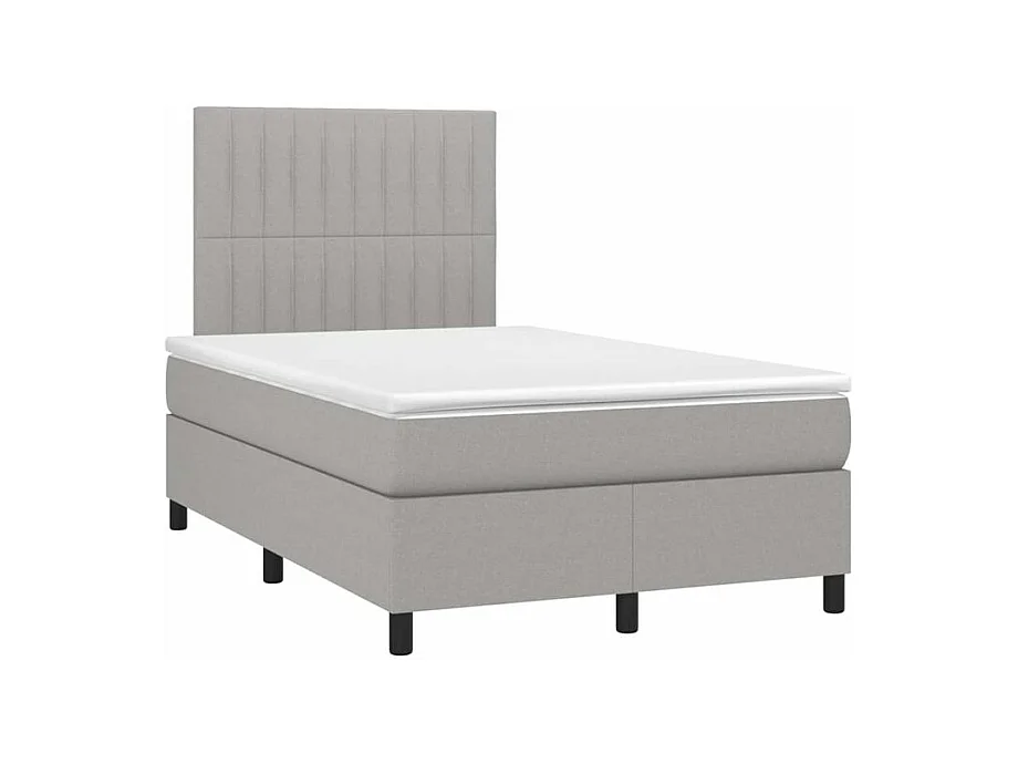Boxspring met matras stof lichtgrijs 120x200 cm
