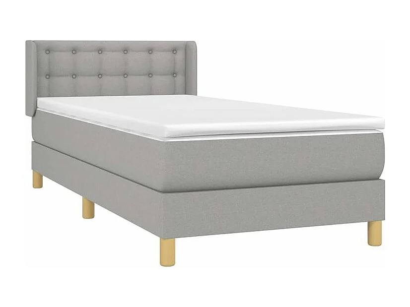 Sommier à lattes de lit avec matelas Gris clair 90x200 Tissu