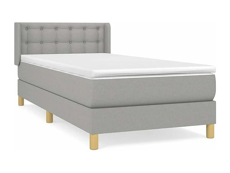 Sommier à lattes de lit avec matelas Gris clair 90x200 Tissu