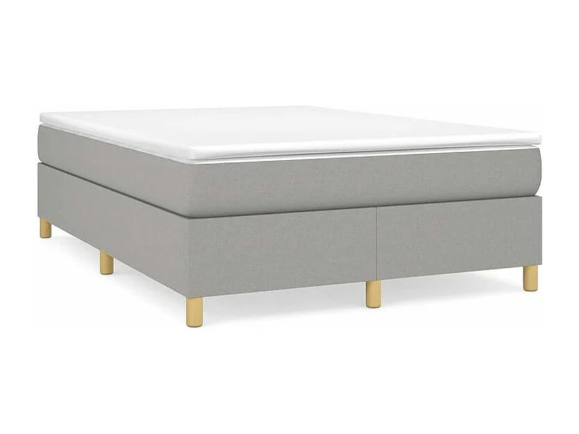 Sommier à lattes de lit avec matelas Gris clair 140x200 Tissu