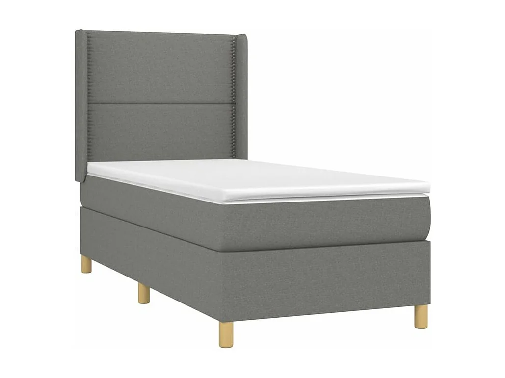 Sommier à lattes de lit matelas LED Gris foncé 90x190 Tissu