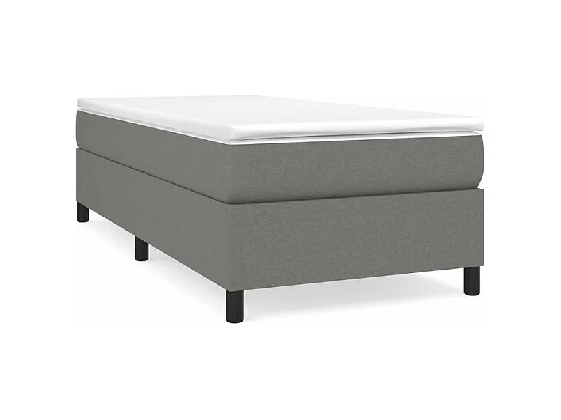 Sommier à lattes de lit avec matelas Gris foncé 100x200 Tissu