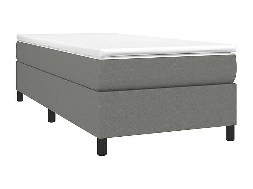 Sommier à lattes de lit avec matelas Gris foncé 100x200 Tissu