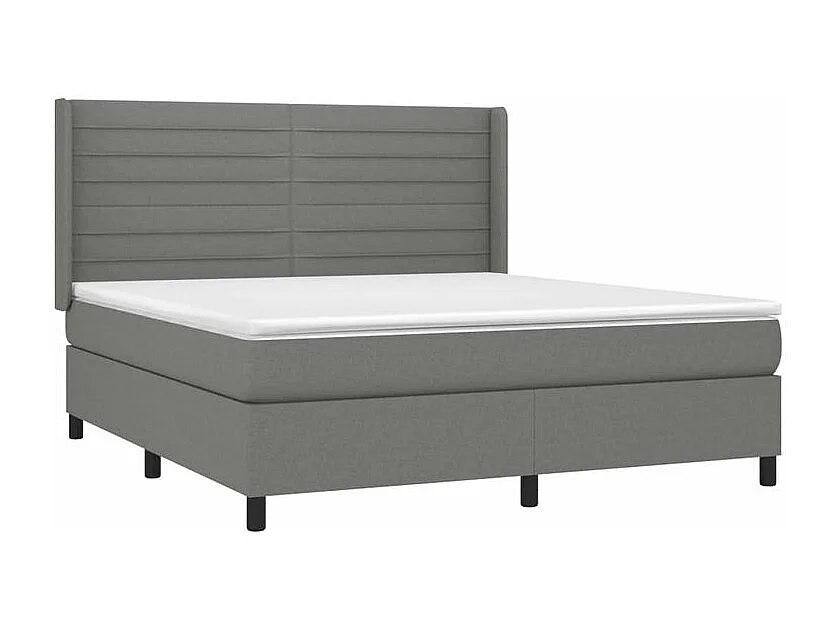 Sommier à lattes de lit matelas LED Gris foncé 180x200 Tissu