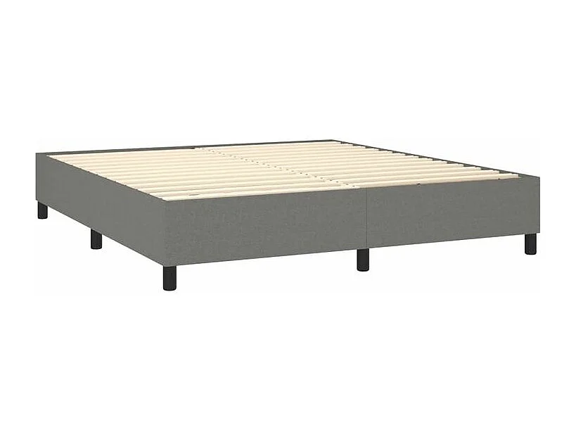 Sommier à lattes de lit matelas LED Gris foncé 180x200 Tissu