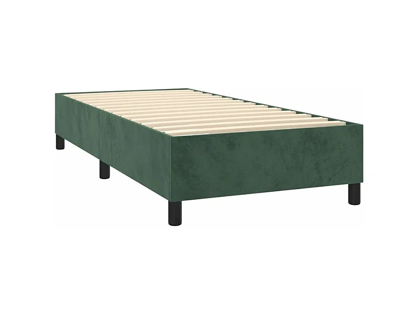 Sommier à lattes de lit matelas LED Vert foncé 90x200 Velours
