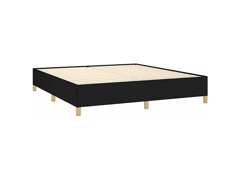 Sommier à lattes de lit avec matelas Noir 180x200 Tissu