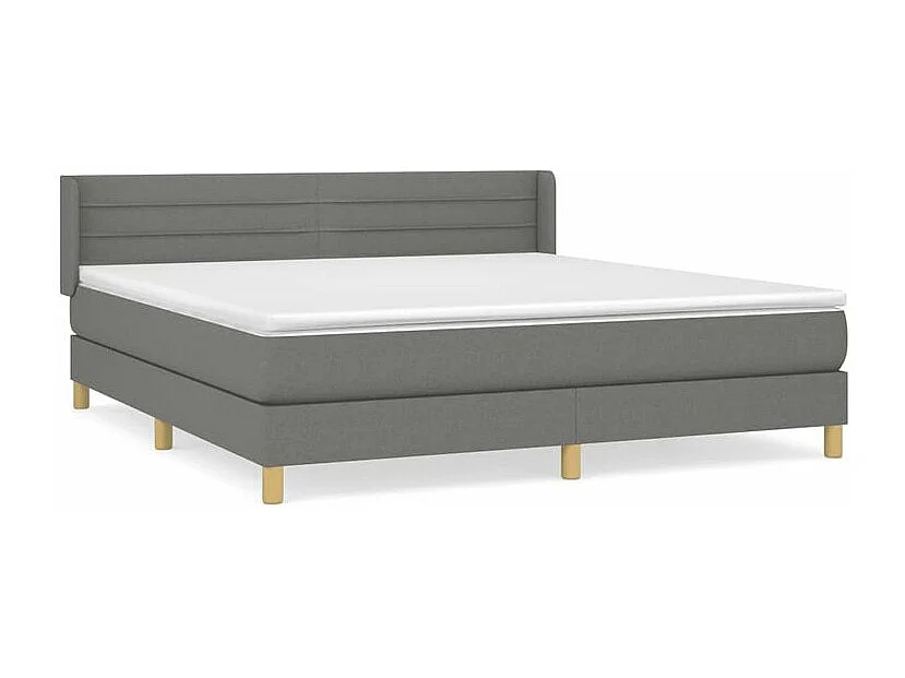 Sommier à lattes de lit avec matelas Gris foncé 160x200 Tissu