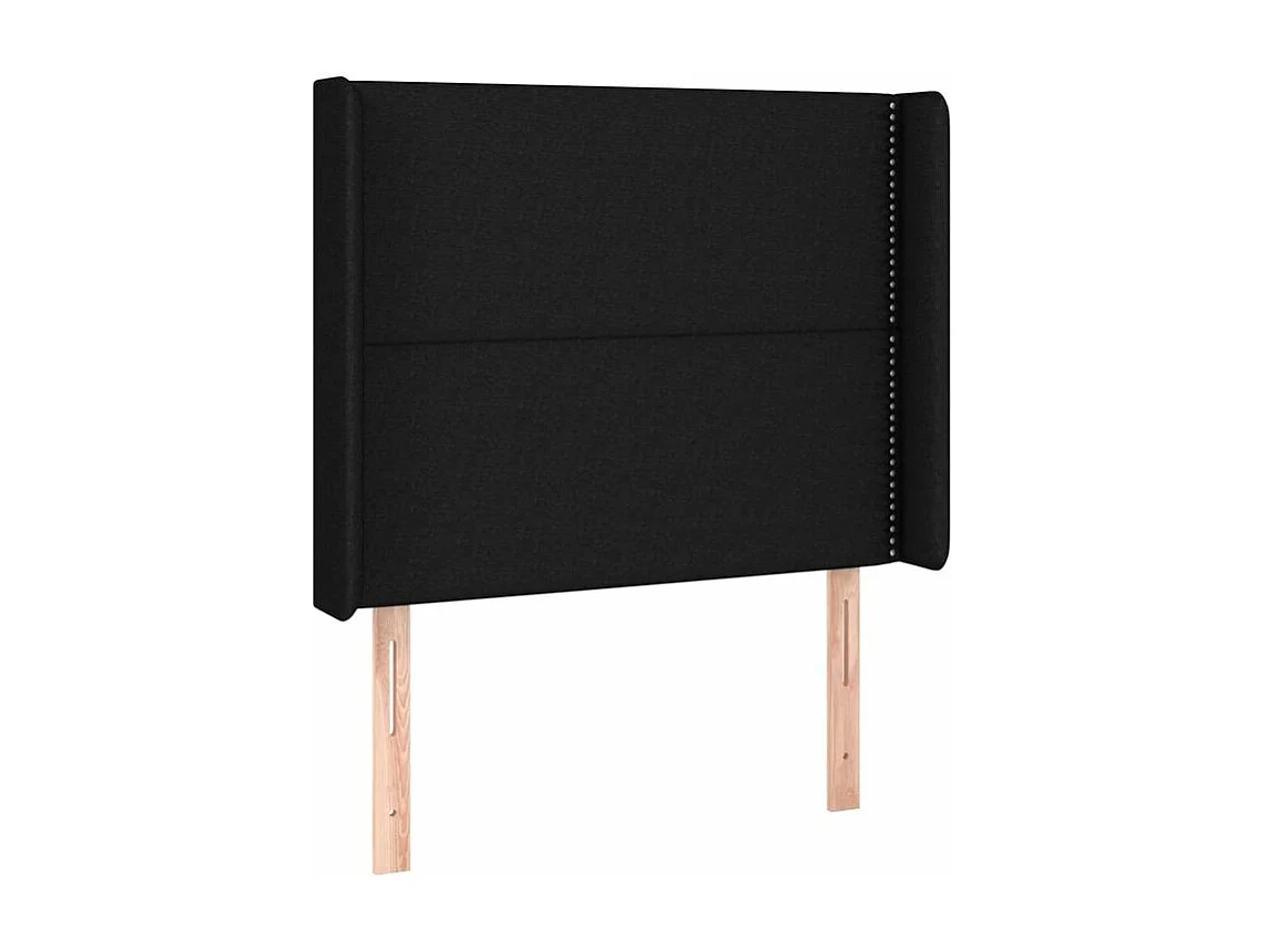 Sommier à lattes de lit matelas et LED Noir 100x200 Tissu