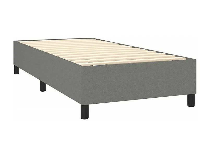 Sommier à lattes de lit avec matelas Gris foncé 100x200 Tissu
