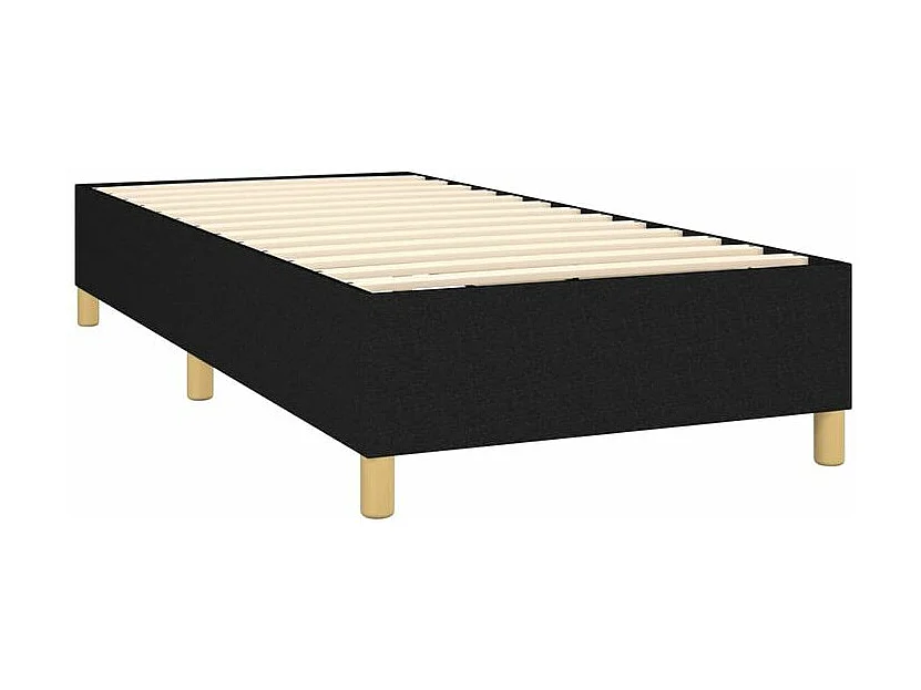 Sommier à lattes de lit et matelas et LED Noir 100x200 Tissu