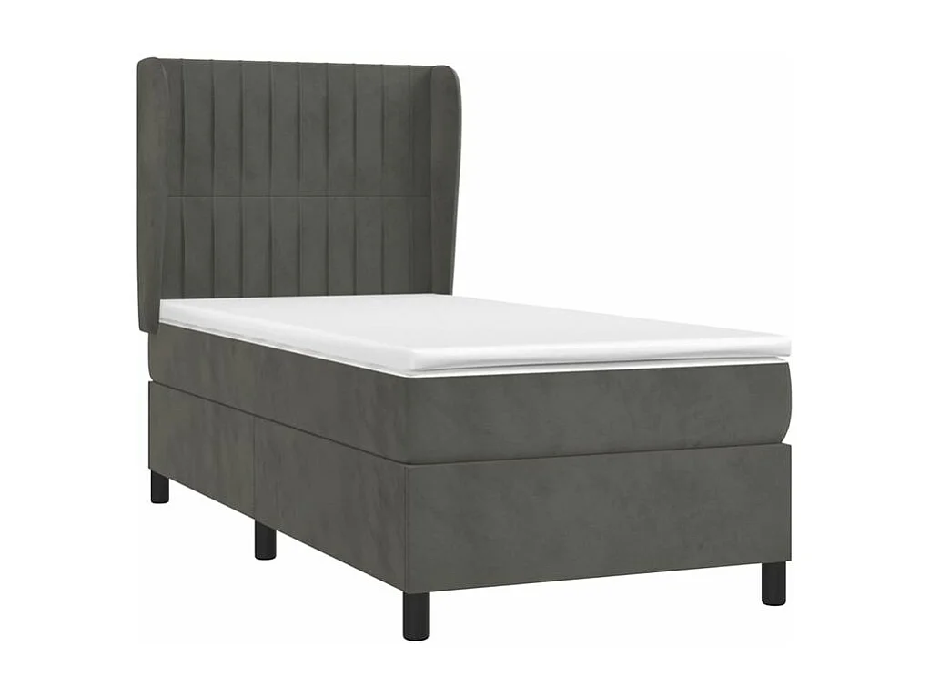 Sommier à lattes de lit et matelas Gris foncé 80x200 Velours