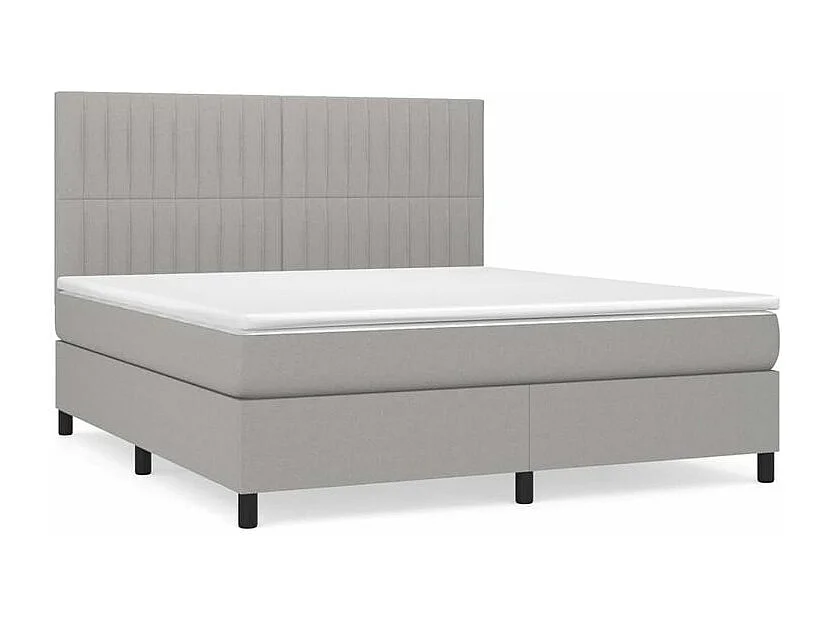 Sommier à lattes de lit avec matelas Gris clair 180x200 Tissu