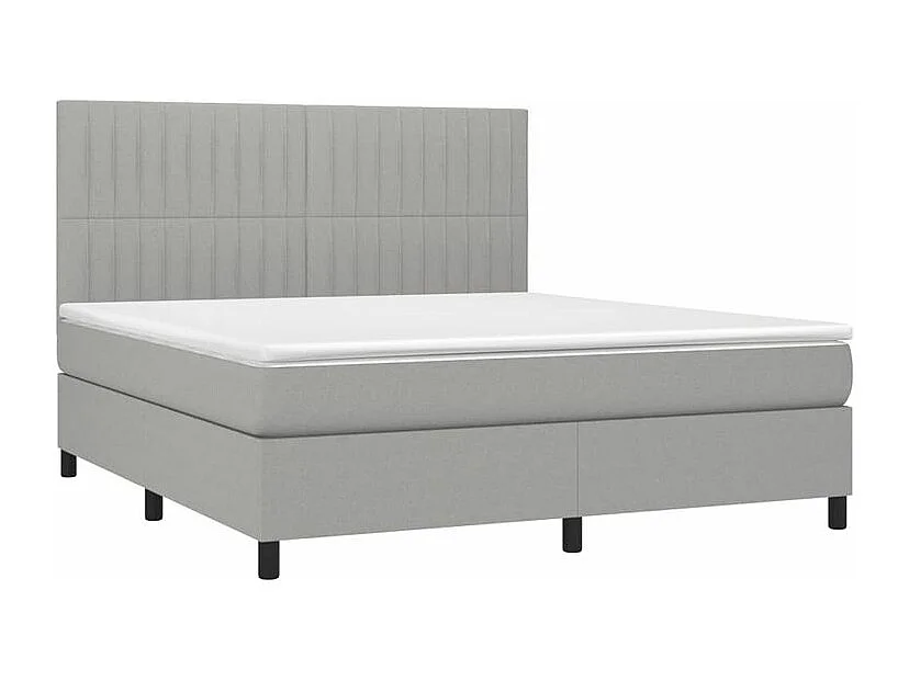 Sommier à lattes de lit avec matelas Gris clair 180x200 Tissu