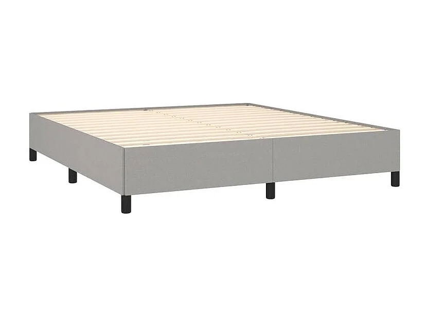 Sommier à lattes de lit avec matelas Gris clair 180x200 Tissu