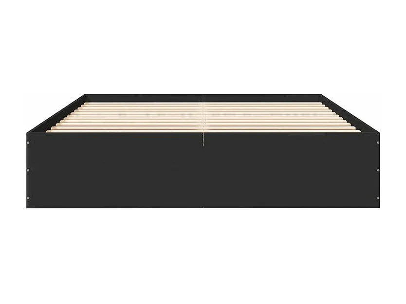 Cadre de lit noir 150x200 bois d'ingénierie
