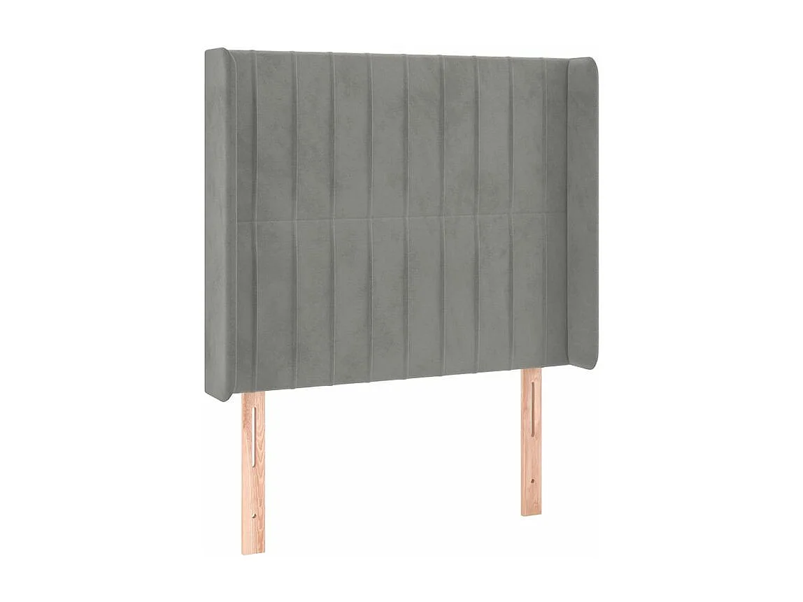 Sommier à lattes de lit matelas LED Gris clair 90x200 Velours