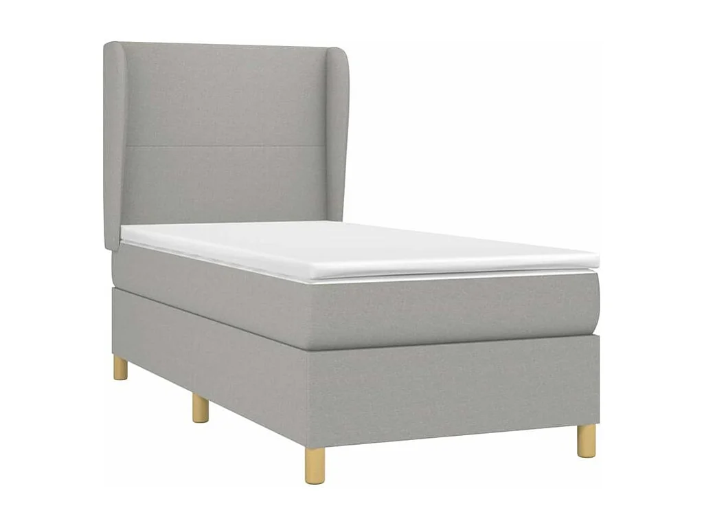 Sommier à lattes de lit avec matelas Gris clair 100x200 Tissu