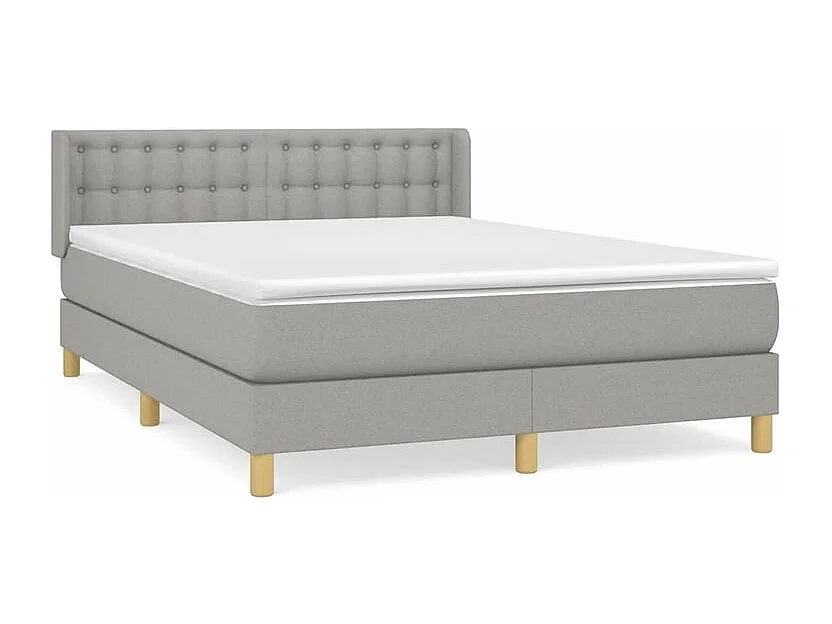 Sommier à lattes de lit avec matelas Gris clair 140x200 Tissu
