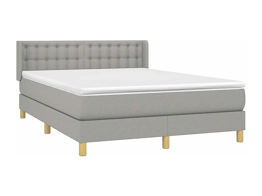 Sommier à lattes de lit avec matelas Gris clair 140x200 Tissu
