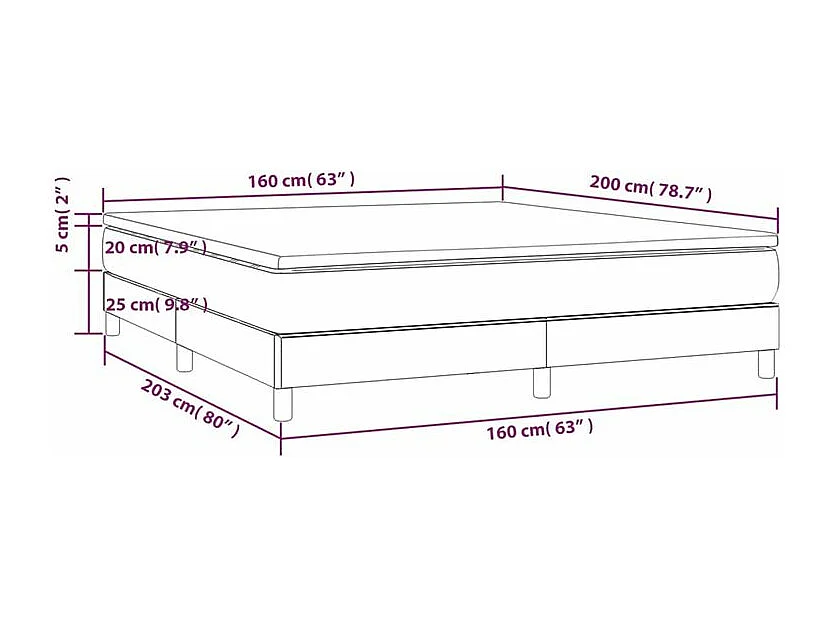 Sommier à lattes de lit avec matelas Taupe 160x200 Tissu