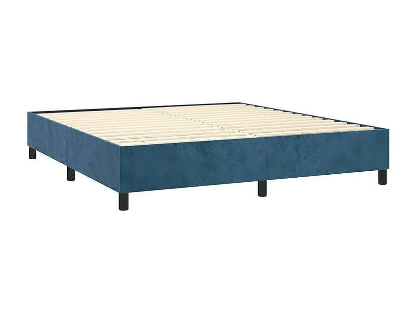 Sommier à lattes de lit matelas et LED Bleu foncé 180x200