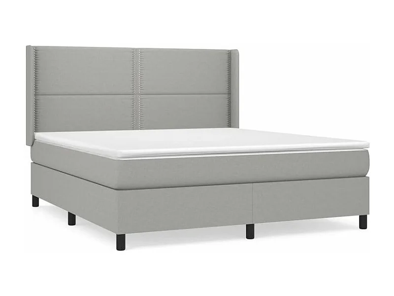 Sommier à lattes de lit avec matelas Gris clair 180x200 Tissu