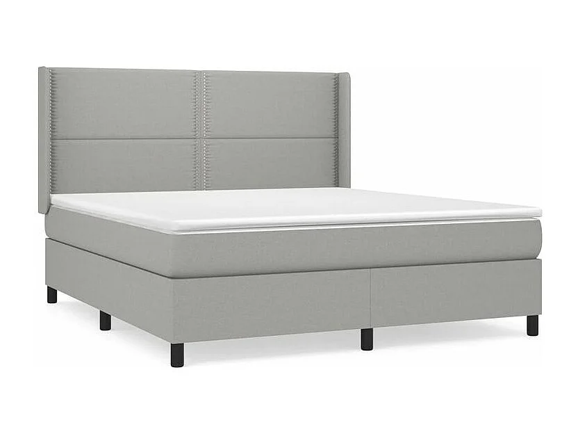 Sommier à lattes de lit avec matelas Gris clair 180x200 Tissu
