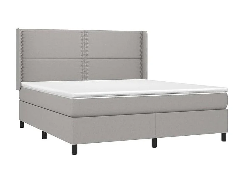 Sommier à lattes de lit avec matelas Gris clair 180x200 Tissu