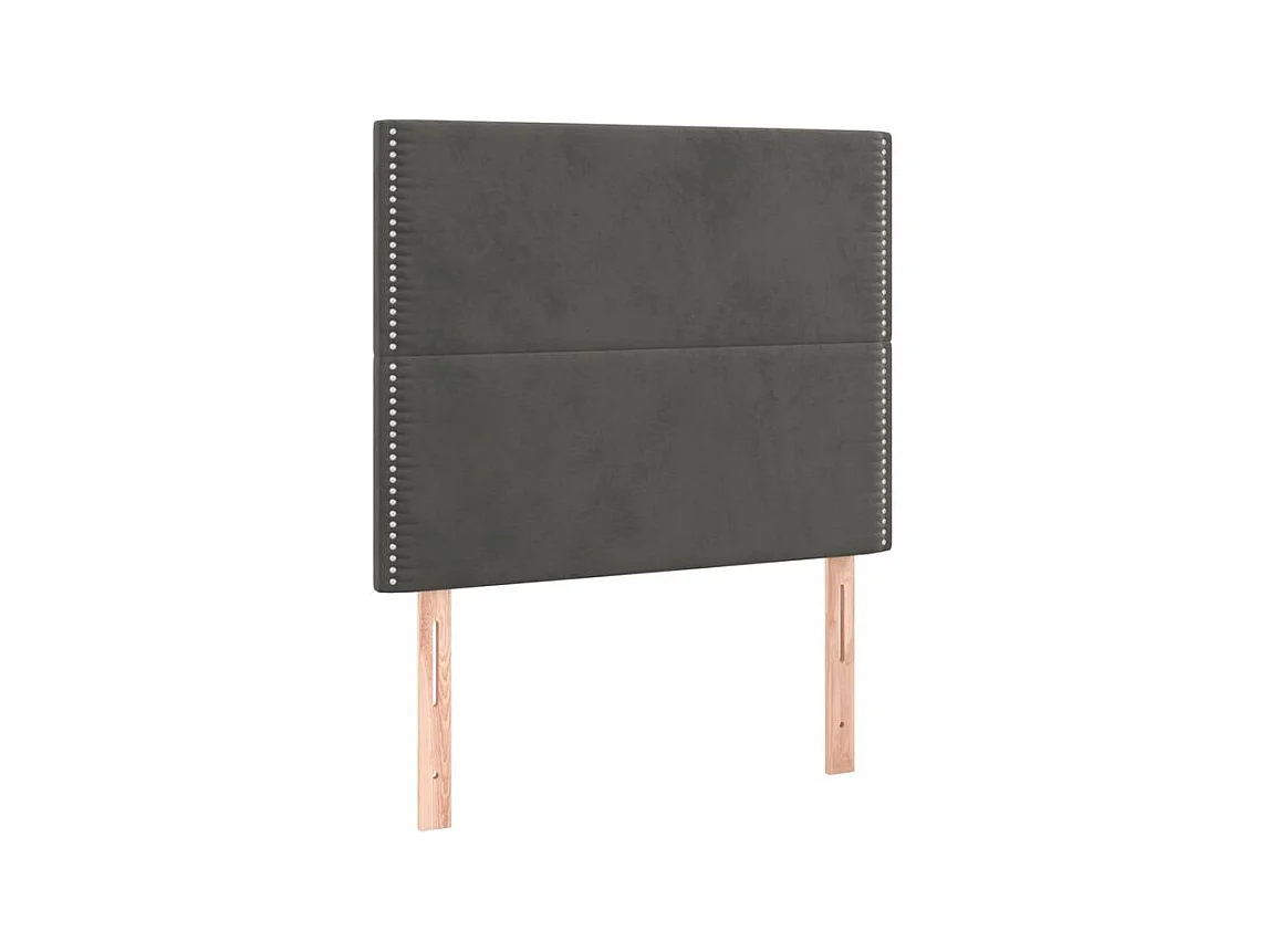 Sommier à lattes de lit avec matelas et LED Gris foncé 90x200