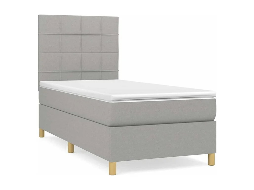 Sommier à lattes de lit avec matelas Gris clair 80x200 Tissu
