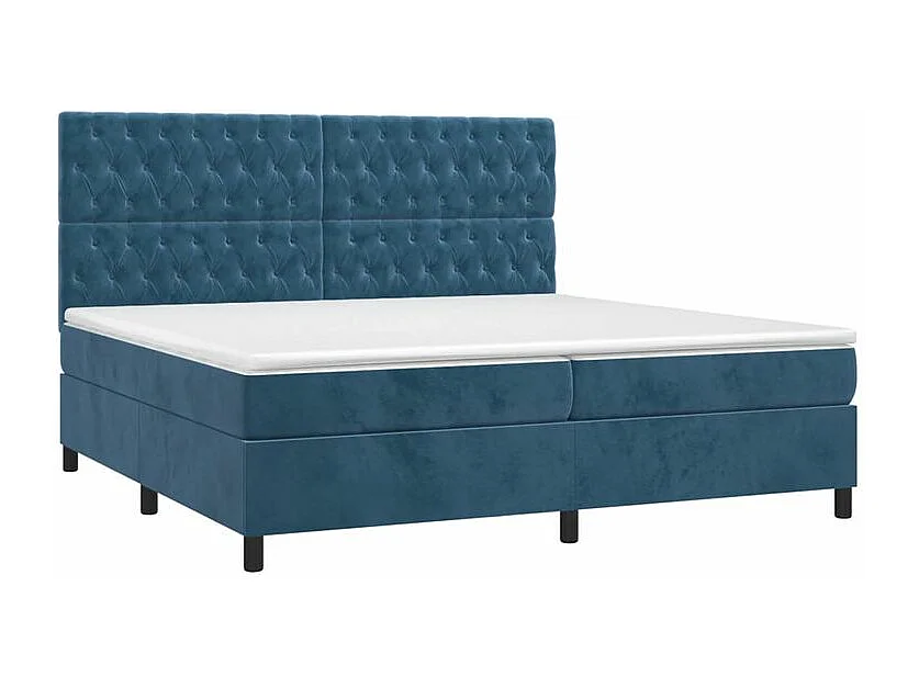 Sommier à lattes de lit matelas et LED Bleu foncé 200x200