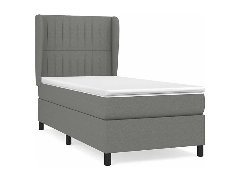 Sommier à lattes de lit avec matelas Gris foncé 80x200 Tissu
