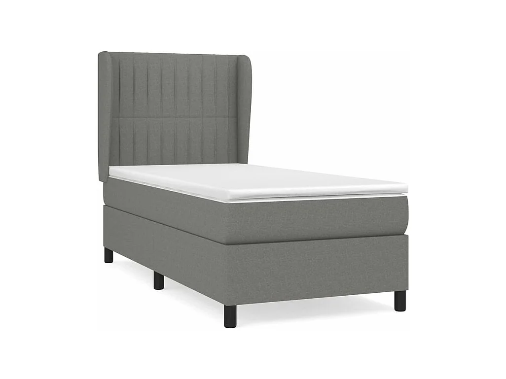 Sommier à lattes de lit avec matelas Gris foncé 80x200 Tissu