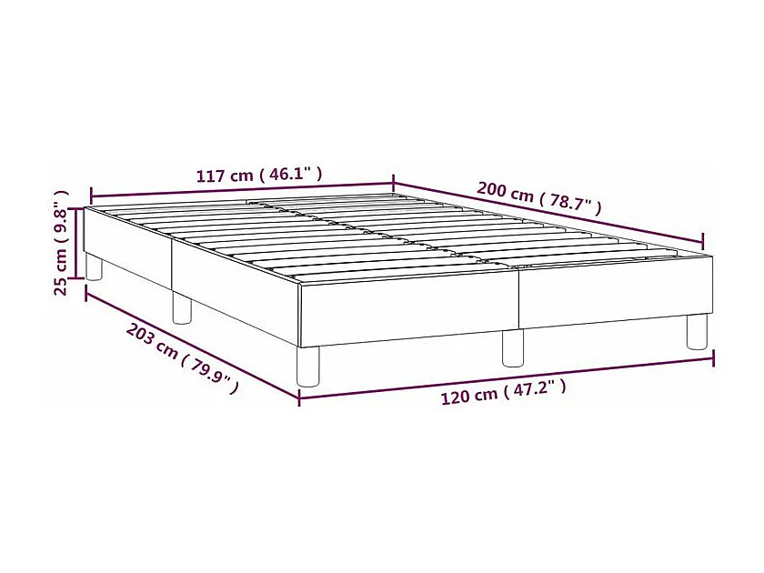 Cadre de lit Blanc 120x200 Similicuir