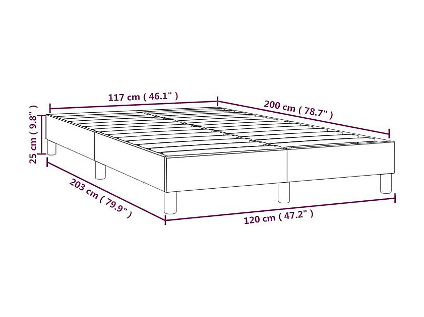 Cadre de lit Blanc 120x200 Similicuir