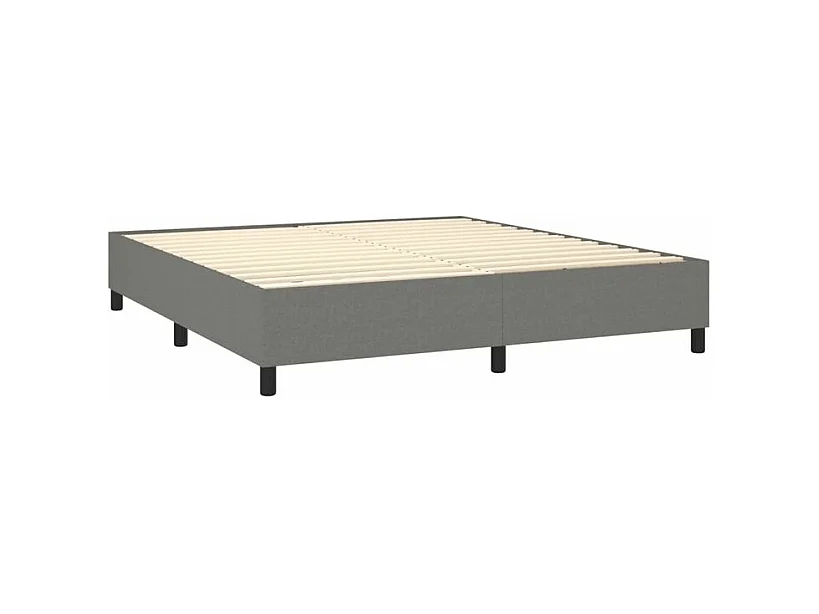 Sommier à lattes de lit avec matelas Gris foncé 160x200 Tissu