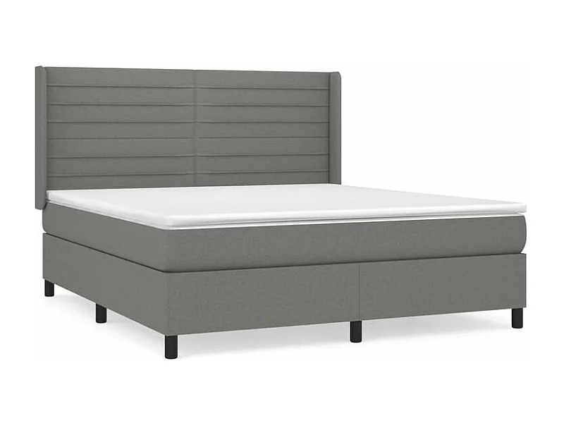 Sommier à lattes de lit avec matelas Gris foncé 160x200 Tissu