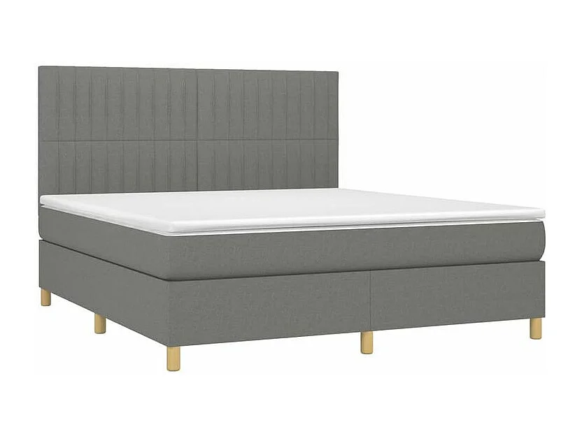 Sommier à lattes de lit avec matelas Gris foncé 160x200 Tissu