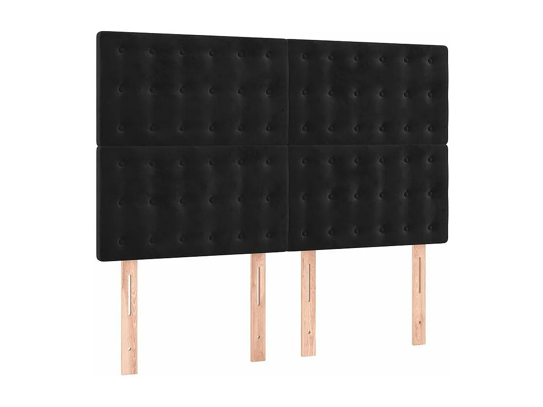 Sommier à lattes de lit avec matelas Noir 140x190 Velours