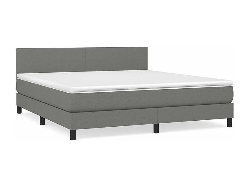 Sommier à lattes de lit avec matelas Gris foncé 160x200 Tissu