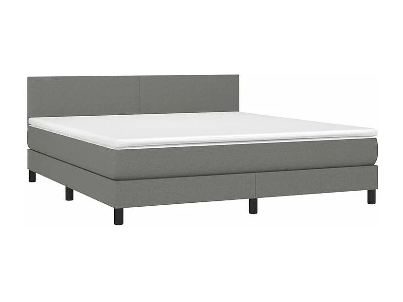 Sommier à lattes de lit avec matelas Gris foncé 160x200 Tissu
