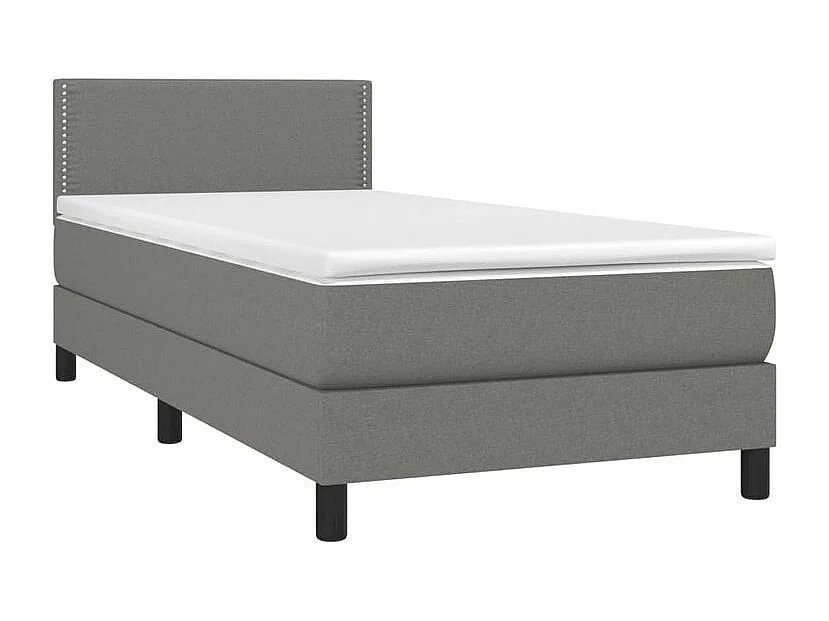 Sommier à lattes de lit avec matelas et LED Gris foncé 80x200