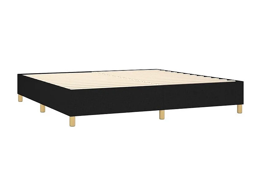 Sommier à lattes de lit avec matelas Noir 200x200 Tissu